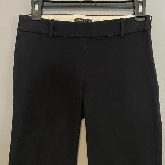 J Crew Mercantile Black Cotton Winnie Cropped Skinny Dress Pants 0 - Picture 2 of 5
